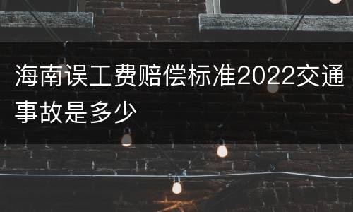 海南误工费赔偿标准2022交通事故是多少