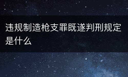 违规制造枪支罪既遂判刑规定是什么