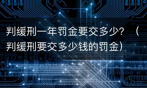 判缓刑一年罚金要交多少？（判缓刑要交多少钱的罚金）