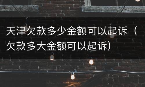 天津欠款多少金额可以起诉（欠款多大金额可以起诉）