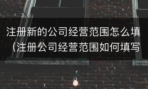 注册新的公司经营范围怎么填（注册公司经营范围如何填写）