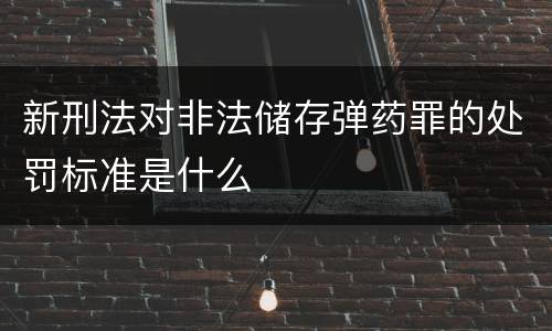 新刑法对非法储存弹药罪的处罚标准是什么