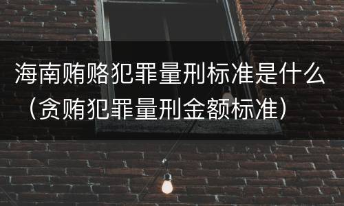 海南贿赂犯罪量刑标准是什么（贪贿犯罪量刑金额标准）