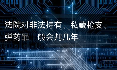 法院对非法持有、私藏枪支、弹药罪一般会判几年