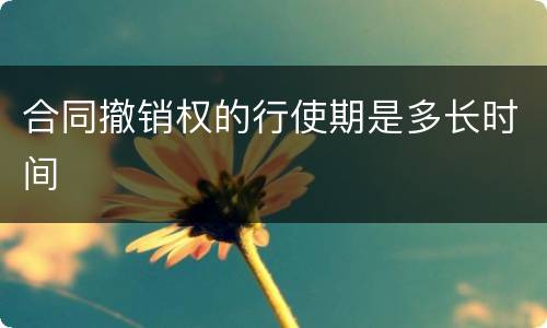 合同撤销权的行使期是多长时间