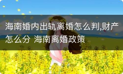 海南婚内出轨离婚怎么判,财产怎么分 海南离婚政策