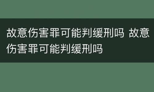 故意伤害罪可能判缓刑吗 故意伤害罪可能判缓刑吗