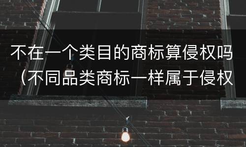 不在一个类目的商标算侵权吗（不同品类商标一样属于侵权吗）