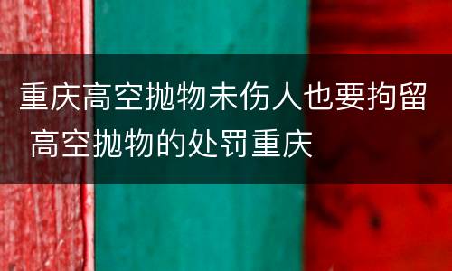 重庆高空抛物未伤人也要拘留 高空抛物的处罚重庆