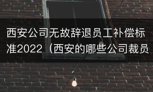 西安公司无故辞退员工补偿标准2022（西安的哪些公司裁员了）