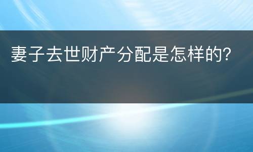 妻子去世财产分配是怎样的？