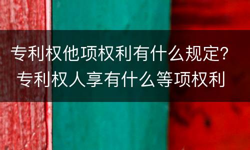 专利权他项权利有什么规定？ 专利权人享有什么等项权利