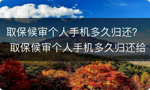 取保候审个人手机多久归还？ 取保候审个人手机多久归还给家人