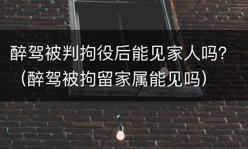 醉驾被判拘役后能见家人吗？（醉驾被拘留家属能见吗）