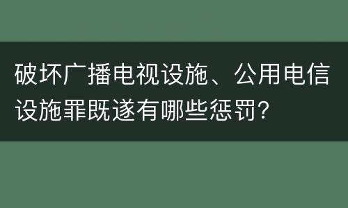 破坏广播电视设施、公用电信设施罪既遂有哪些惩罚？
