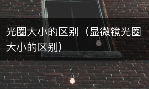 光圈大小的区别（显微镜光圈大小的区别）