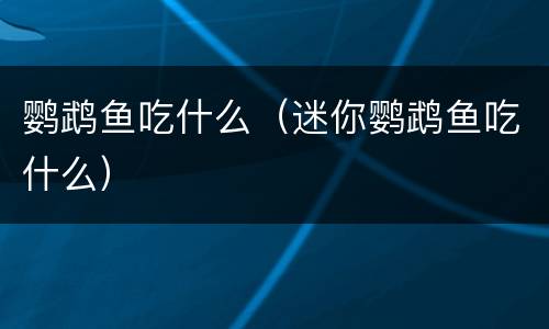 鹦鹉鱼吃什么（迷你鹦鹉鱼吃什么）