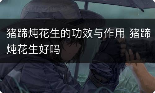 猪蹄炖花生的功效与作用 猪蹄炖花生好吗