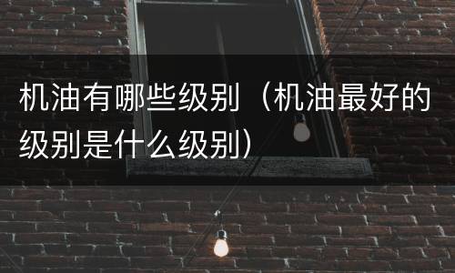 机油有哪些级别（机油最好的级别是什么级别）