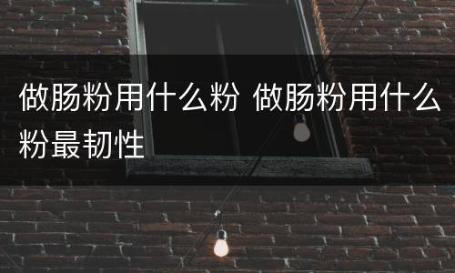 做肠粉用什么粉 做肠粉用什么粉最韧性