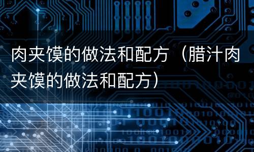 肉夹馍的做法和配方（腊汁肉夹馍的做法和配方）