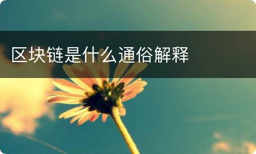 区块链是什么通俗解释