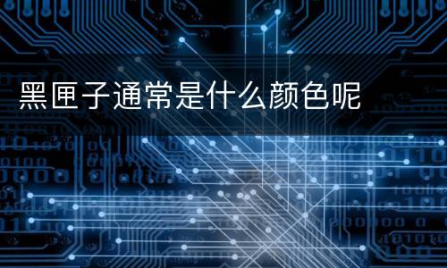 黑匣子通常是什么颜色呢