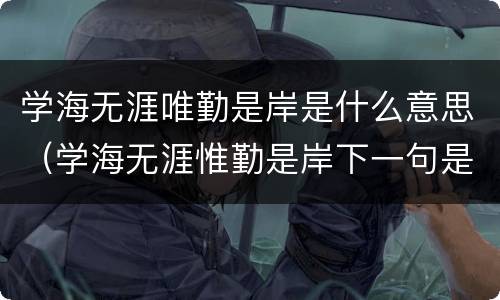 学海无涯唯勤是岸是什么意思（学海无涯惟勤是岸下一句是什么）