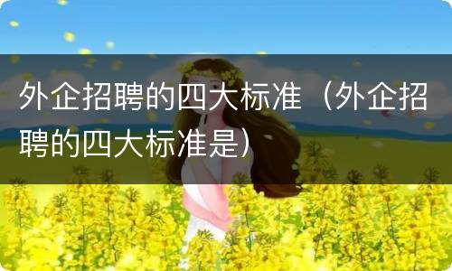 外企招聘的四大标准（外企招聘的四大标准是）