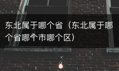 东北属于哪个省（东北属于哪个省哪个市哪个区）