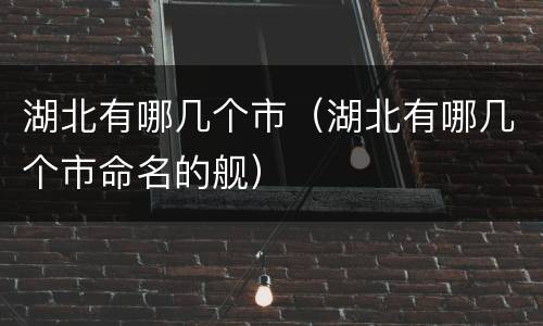 湖北有哪几个市（湖北有哪几个市命名的舰）