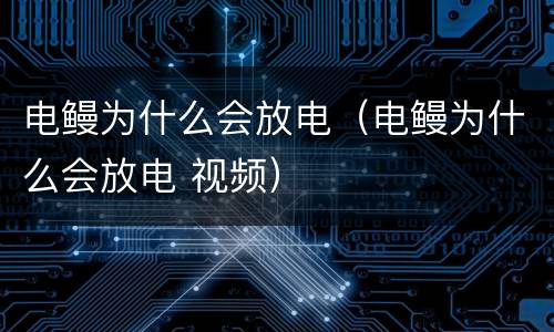 电鳗为什么会放电（电鳗为什么会放电 视频）