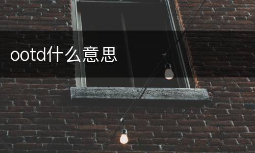 ootd什么意思