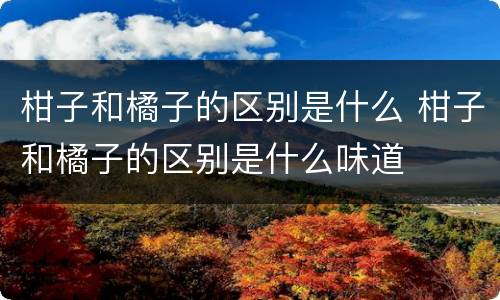 柑子和橘子的区别是什么 柑子和橘子的区别是什么味道