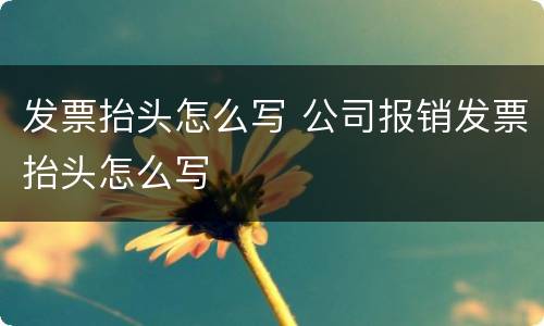 发票抬头怎么写 公司报销发票抬头怎么写