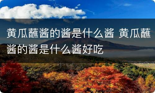 黄瓜蘸酱的酱是什么酱 黄瓜蘸酱的酱是什么酱好吃