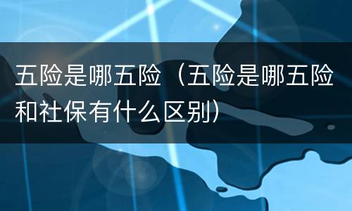 五险是哪五险（五险是哪五险和社保有什么区别）