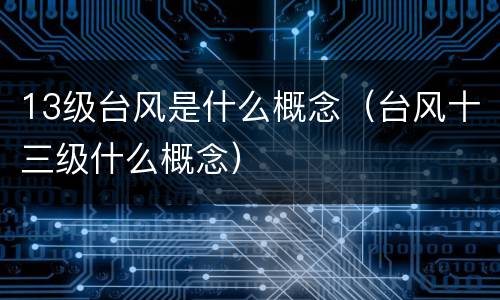 13级台风是什么概念（台风十三级什么概念）