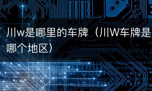 川w是哪里的车牌（川W车牌是哪个地区）