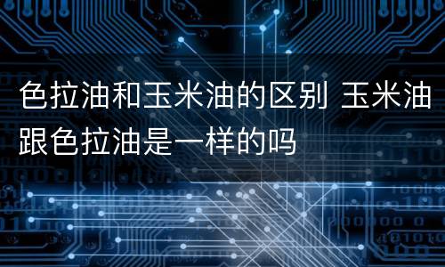 色拉油和玉米油的区别 玉米油跟色拉油是一样的吗