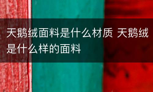 天鹅绒面料是什么材质 天鹅绒是什么样的面料