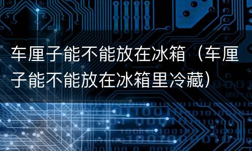 车厘子能不能放在冰箱（车厘子能不能放在冰箱里冷藏）