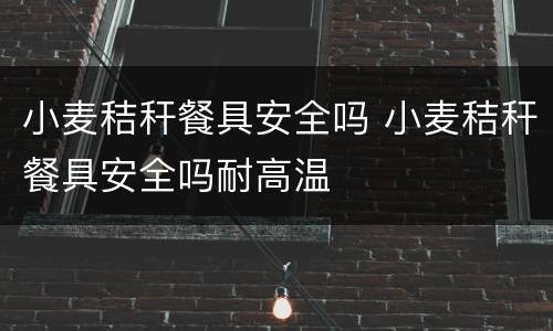 小麦秸秆餐具安全吗 小麦秸秆餐具安全吗耐高温