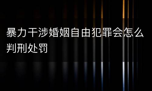 暴力干涉婚姻自由犯罪会怎么判刑处罚