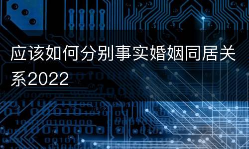 应该如何分别事实婚姻同居关系2022