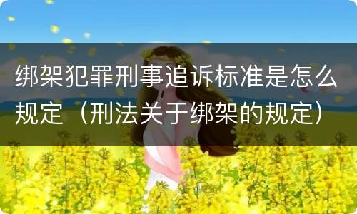 绑架犯罪刑事追诉标准是怎么规定（刑法关于绑架的规定）
