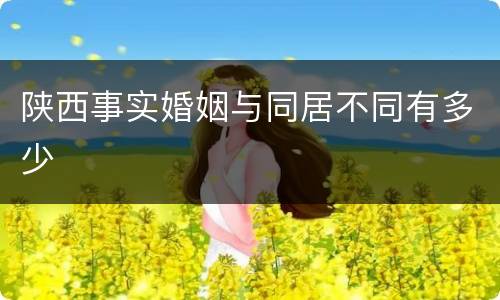 陕西事实婚姻与同居不同有多少