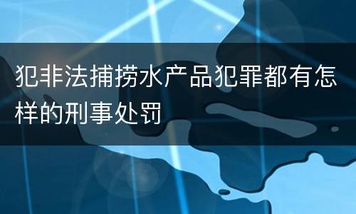 犯非法捕捞水产品犯罪都有怎样的刑事处罚