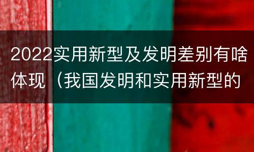 2022实用新型及发明差别有啥体现（我国发明和实用新型的标准）
