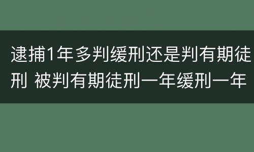 逮捕1年多判缓刑还是判有期徒刑 被判有期徒刑一年缓刑一年